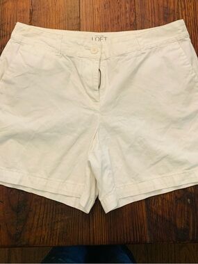 LOFT White Cotton Bermuda Shorts